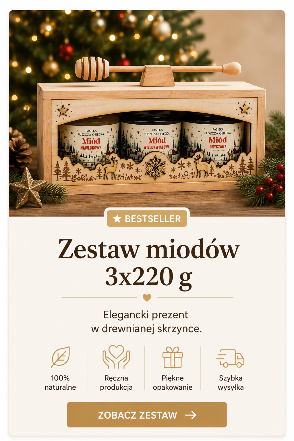 Zestaw miodów 3x220g