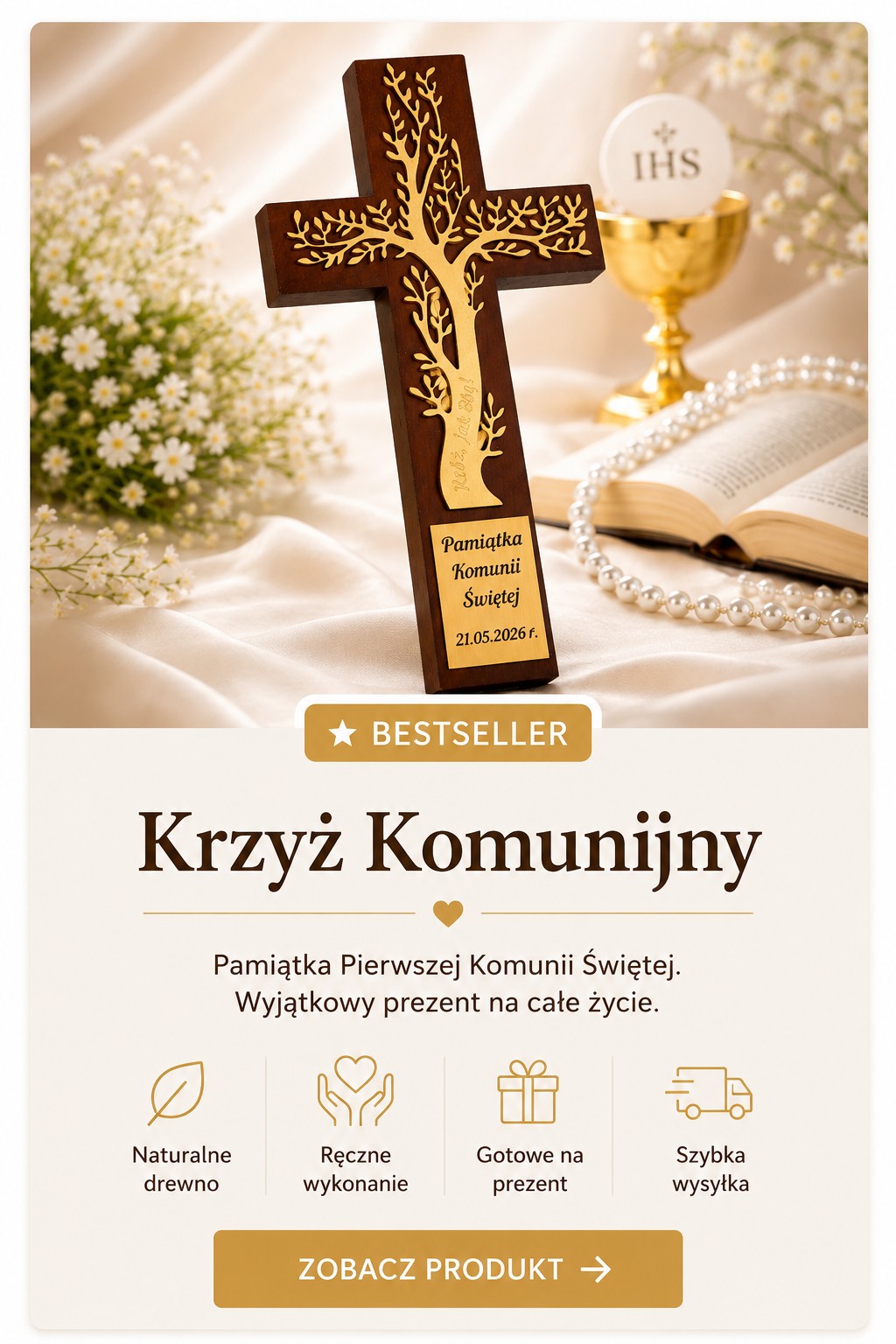 Krzyż na komunię