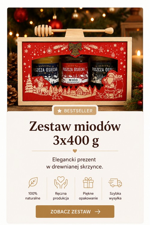 Zestaw miodów w skrzynce 3x400g