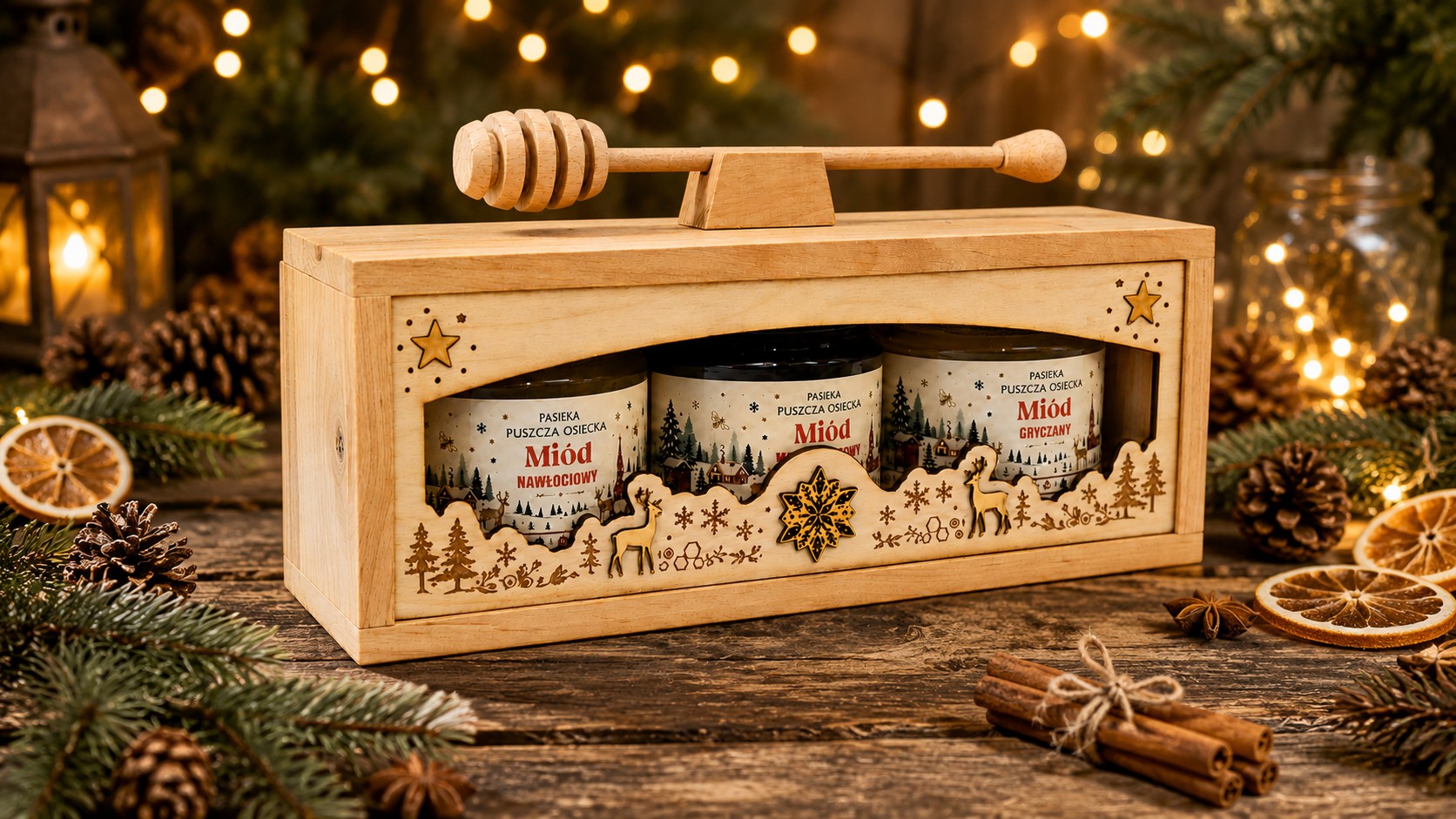 zestaw miodów na święta 3x220g