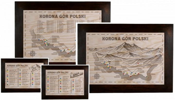 Korona Gór Polski – lista szczytów z wysokościami