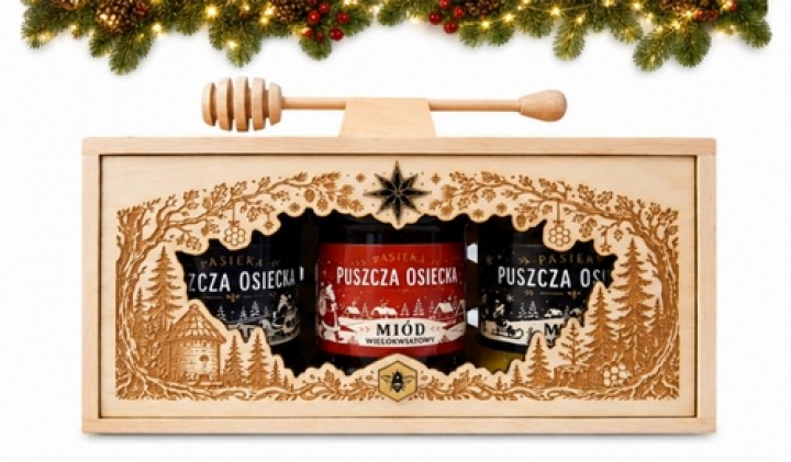 Zestaw z miodami 3x400g na prezent 